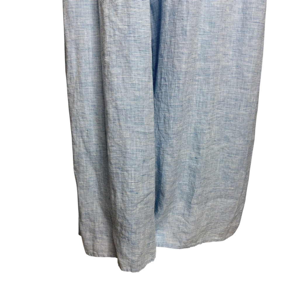 Mara Hoffman Swim Whitney Hemp Jumpsuit L Blue Stripe Wide Leg Beach Cover Up - Picture 8 of 11